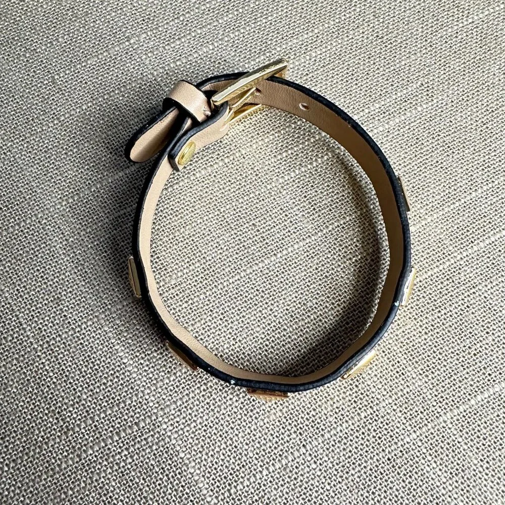 Park Lane Radley Nude Vegan Leather Adjustable Bracelet W/ Gold-Tone Studs 7-8" - Picture 5 of 6
